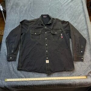 Bocomal FR Work Shirt Mens XL Tall Black NFPA 2112 CAT 2 FRC0901